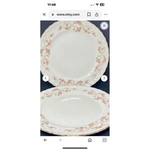 Vintage China Florence Dinner Plate 10" By Pope Gosser (8‎ Pieces) 1970's